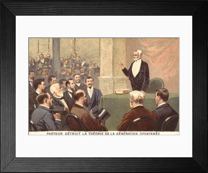 Framed Print : Louis Pasteur (1822-1895), speaking against the theory of spontaneous generation of life