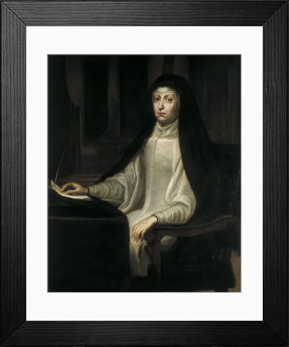 Framed Print : CARREnO DE MIRANDA, Juan (1614-1685). Portrait of Mariana de Austria. ca. 1670. Baroque art. Oil on canvas. SPAIN. Madrid. St. Fernando Royal Academy Museum