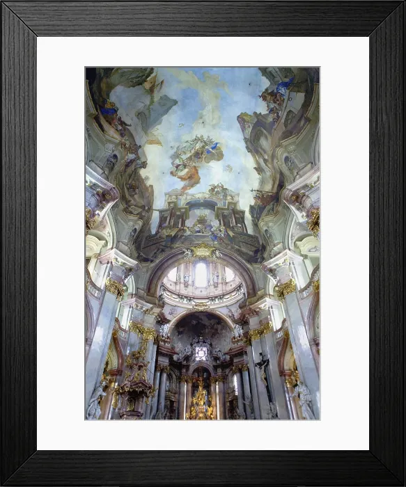 Framed Print : CZECH Rep.. Prague. Saint Nicholas church in MalA Strana (1673-1752). Main nave and vault. Baroque art. Architecture