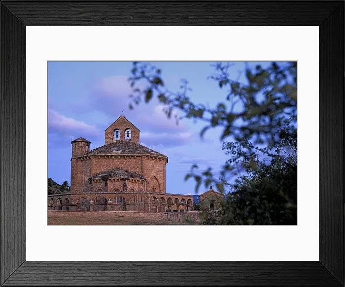 Framed Print : SPAIN. MuruzAbal. Romanesque church of Santa Maria de Eunate, 12th century. Romanesque art. - Lucas Vallecillos / Iberfoto / Everett Collection (154603)**US SALES ONLY**