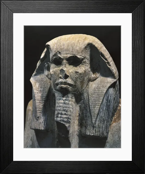 Framed Print : Seated statue of King Djoser. 2611 BC. Upper detail. Egyptian art. Old Kingdom. Sculpture on rock. EGYPT. Cairo. Egyptian Museum. Proc: EGYPT. Saqqara Framed Print : Seated statue of King Djoser. 2611 BC. Upper detail. Egyptian art. Old Kingdom. Sculpture on rock. EGYPT. Cairo. Egyptian Museum. Proc: EGYPT. Saqqara