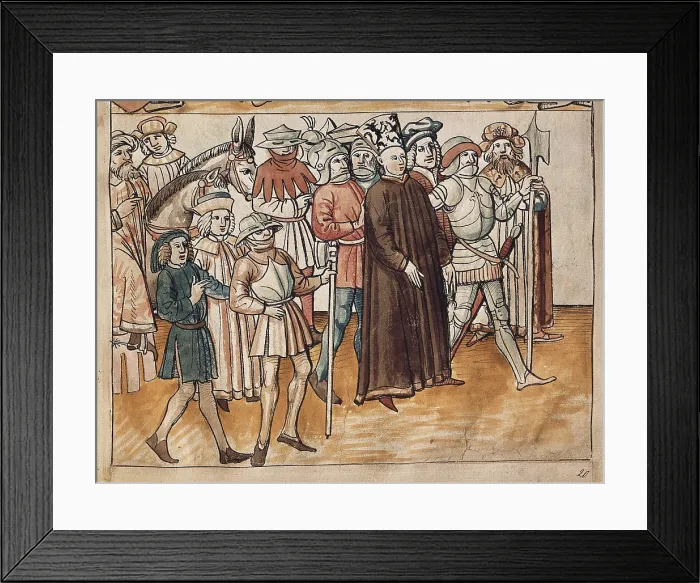 Framed Print : RICHENTAL, Ulrich von (1365-1438). Chronicler.; Hus, Jan (1369-1415). Czech priest and religious reformer