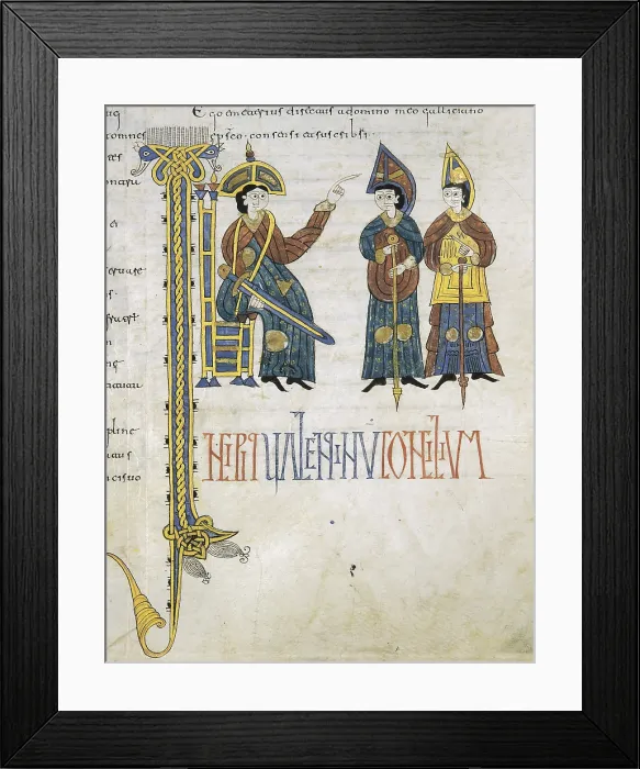 Framed Print : Codex Aemilianensis. 992-994. Council of Hispanic bishops during the Visigothic domination. Mozarabic art. Miniature Painting. SPAIN. San Lorenzo de El Escorial Framed Print : Codex Aemilianensis. 992-994. Council of Hispanic bishops during the Visigothic domination. Mozarabic art. Miniature Painting. SPAIN. San Lorenzo de El Escorial