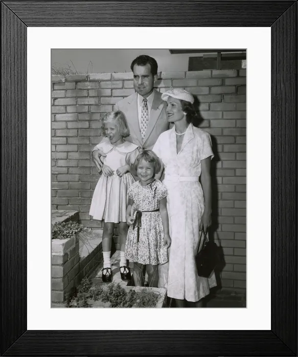 Framed Print : Vice President Richard Nixon with his family on vacation in Australia. 1953
