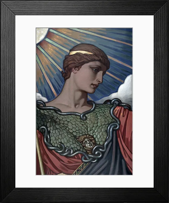 Framed Print : Minerva, goddess of war and Roman counterpart of Athena. 1896 painting by American mural painter Elihu Vedder Framed Print : Minerva, goddess of war and Roman counterpart of Athena. 1896 painting by American mural painter Elihu Vedder