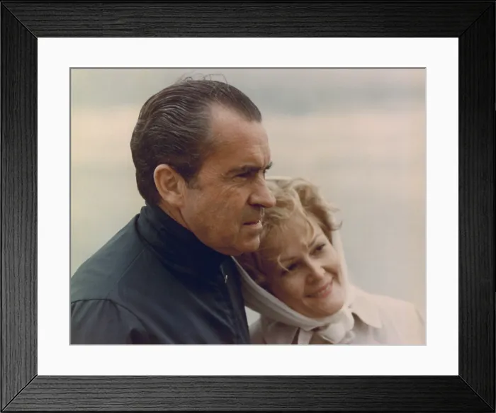 Framed Print : President and Pat Nixon in an affectionate moment on the beach at San Clemente. Jan 13 1971 Framed Print : President and Pat Nixon in an affectionate moment on the beach at San Clemente. Jan 13 1971