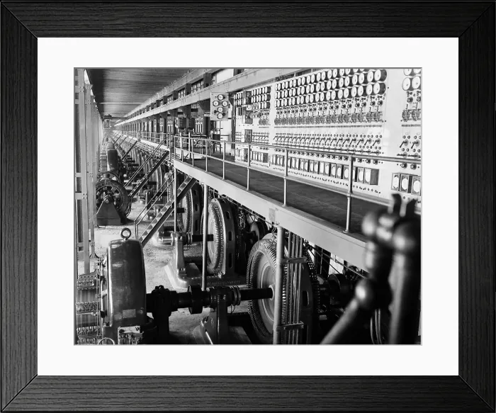 Framed Print : Edison Sault Power Plant at Sault Ste. Marie, Michigan was powered by the 21 foot drop of Saint Mary's River between Lakes Superior and Huron