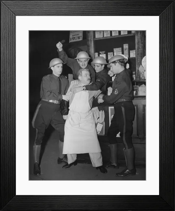 Framed Print : Scene from WPA Federal Theater Project, It Can't Happen Here'. Based on Sinclair Lewis's novel, it depicted America under the control of a fascist dictatorship