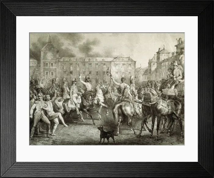 Framed Print : Spain (1820). 'Trienio Liberal' (1820-1823). Proclamation of the 1812 Constitution in Madrid. Litography. SPAIN. Madrid. Museo de Historia