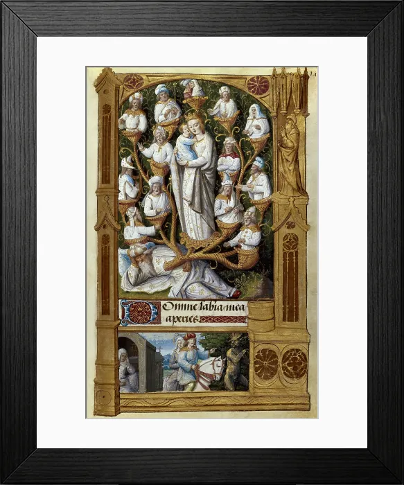 Framed Print : Book of Hours for Charles V. 16th c. French school. Cod. Vitr. 24-3. Folio 149. Tree of Jesse