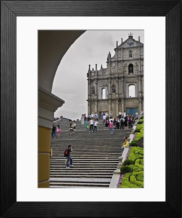 Framed Print : CHINA. Macau. Ruins of St. Paul's. Remains of the Cathedral of St. Paul, a 17th century Portuguese cathedral. UNESCO World Heritage Site, 2005