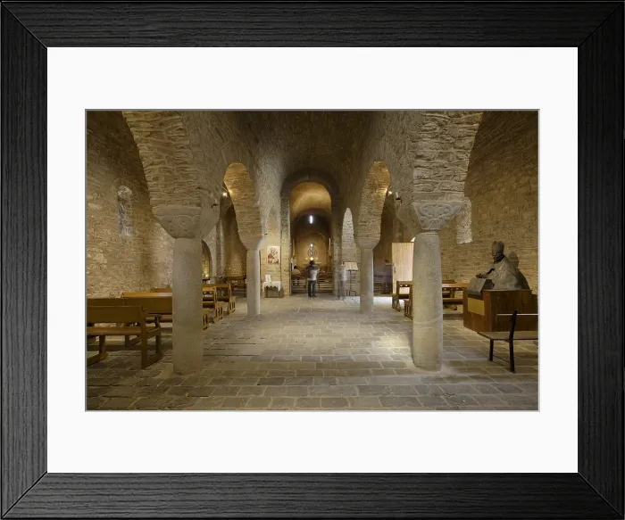 Framed Print : FRANCE. Casteil. Abbey of Sant Marti del Canigo. Church main vault. Romanesque art. - Paul Maeyaert / Iberfoto / Everett Collection (511047)**US SALES ONLY**