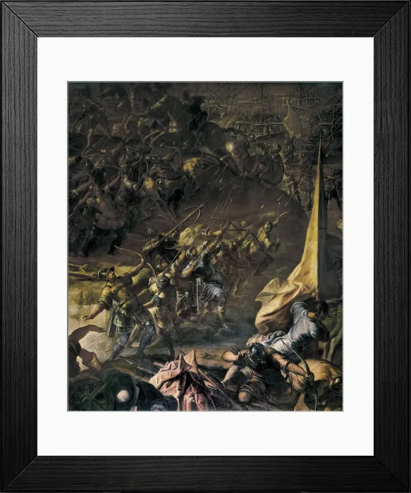 Framed Print : TINTORETTO, Jacopo Robusti, called Il (1518-1594). Battle of Zara. 1582 - 1587. Victory of the Venetians over the Hungarians in the capture of the city in 1346. Central detail Framed Print : TINTORETTO, Jacopo Robusti, called Il (1518-1594). Battle of Zara. 1582 - 1587. Victory of the Venetians over the Hungarians in the capture of the city in 1346. Central detail