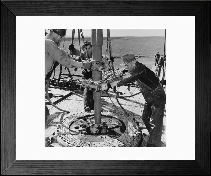 Framed Print : Oil well worked by wildcat drillers