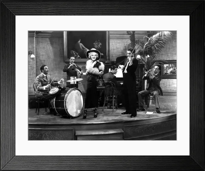 Framed Print : ALEXANDER'S RAGTIME BAND, Jack Haley(on drums), Alice Faye, Don Ameche(at piano), Tyrone Power, 1938, TM and Copyright 20th Century Fox Film Corp. All rights reserved