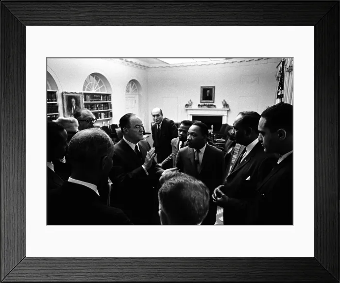 Framed Print : Vice President Hubert Humphrey with civil rights leaders