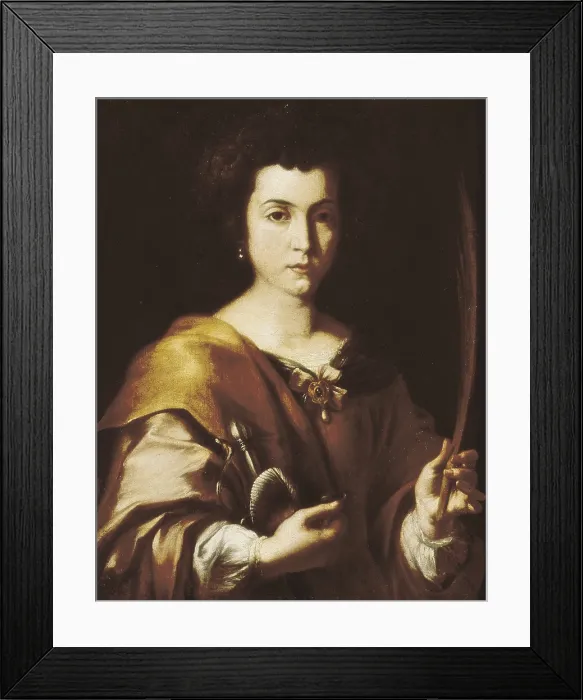 Framed Print : Santa Catalina. Anonymous copy of the original by Bartolome Murillo. Second half of the seventeenth century. Baroque art. Oil on canvas. SPAIN. Madrid