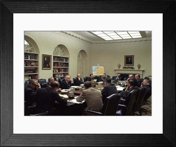 Framed Print : National Security Council Meeting during the Six Day War between Israel and Arab states of Egypt, Jordan and Syria Framed Print : National Security Council Meeting during the Six Day War between Israel and Arab states of Egypt, Jordan and Syria