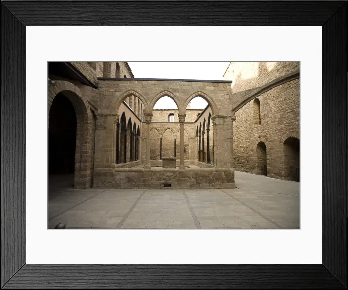 Framed Print : SPAIN. Cardona. Castle and Collegiate Church of Sant Vicen (12th c.). Cloister. Romanesque art. Architecture. - Paul Maeyaert / Iberfoto / Everett Collection (243692)**US SALES ONLY**