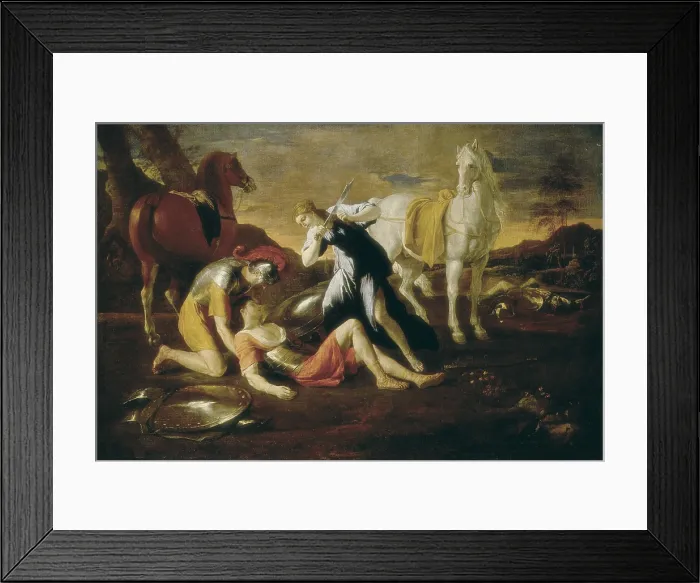 Framed Print : POUSSIN, Nicolas (1594-1665). Tancred and Erminia. 1630. Classicism. Oil on canvas. RUSSIA. Saint Petersburg. State Hermitage Museum. - C
