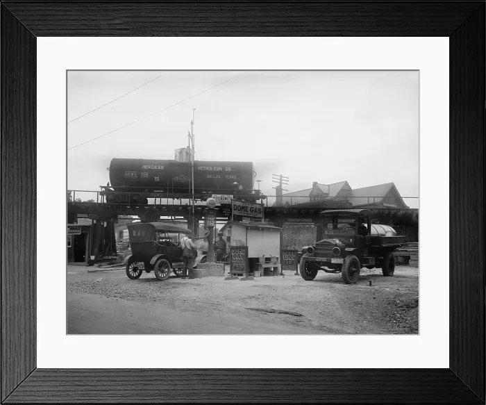 Framed Print : A gas station owned by the Dome Oil Company, in Tacoma Park, suburban Washington D.C. ca. 1920 Framed Print : A gas station owned by the Dome Oil Company, in Tacoma Park, suburban Washington D.C. ca. 1920