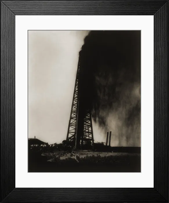 Framed Print : Seay-Carnfill gusher, Richland, Texas, photographer on September 5, 1922 Framed Print : Seay-Carnfill gusher, Richland, Texas, photographer on September 5, 1922