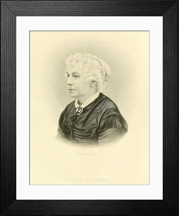Framed Print : Elizabeth Cady Stanton (1815-1902), American women's rights leader. Engraving ca. 1865