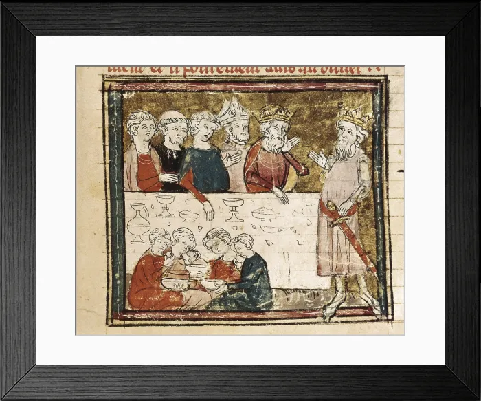 Framed Print : Banquet. Illustration from 'Grandes Chroniques de France' (14th century). Gothic art. Miniature Painting. FRANCE. Castres. Goya Museum Framed Print : Banquet. Illustration from 'Grandes Chroniques de France' (14th century). Gothic art. Miniature Painting. FRANCE. Castres. Goya Museum