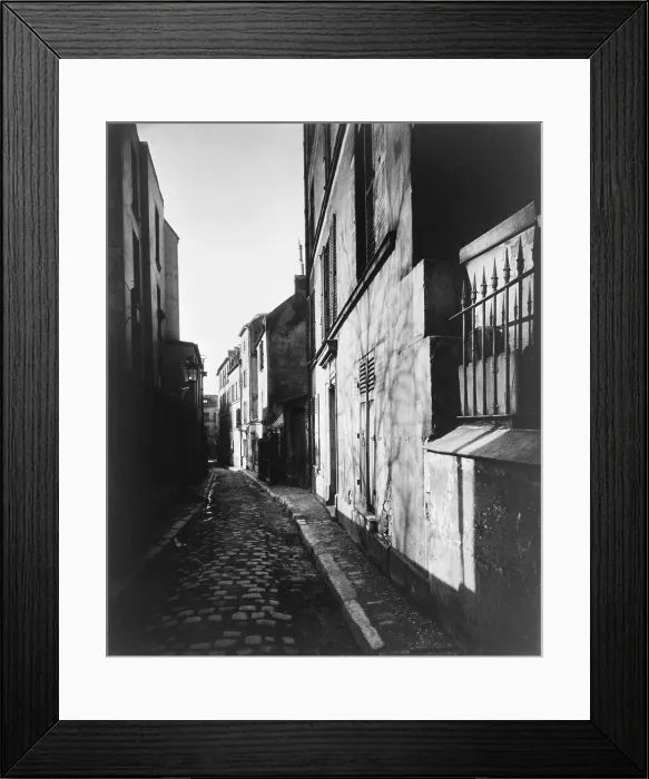 Framed Print : Narrow street, Rue St. Rustique, in Paris, France by Atget, Eugene, (1857-1927) Framed Print : Narrow street, Rue St. Rustique, in Paris, France by Atget, Eugene, (1857-1927)