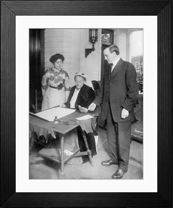 Framed Print : Abigail Scott Duniway (1834-1915), Oregon publisher and women's rights advocate, signing Oregon's Equal Suffrage Proclamation on Nov Framed Print : Abigail Scott Duniway (1834-1915), Oregon publisher and women's rights advocate, signing Oregon's Equal Suffrage Proclamation on Nov