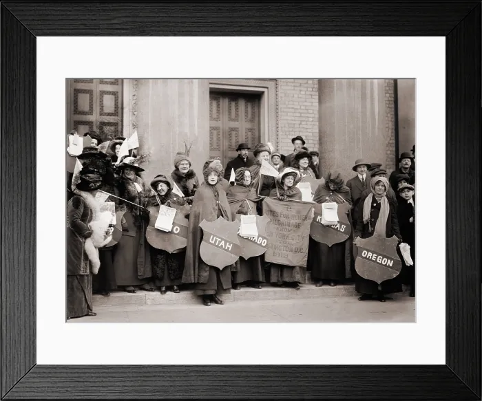 Framed Print : Women's Suffrage hikers who took part in the walk from New York City to Washington, D.C. to join the National American Woman Suffrage Association parade of March 3, 1913 Framed Print : Women's Suffrage hikers who took part in the walk from New York City to Washington, D.C. to join the National American Woman Suffrage Association parade of March 3, 1913