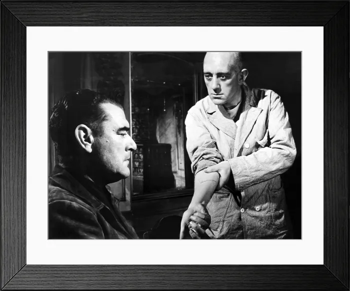Framed Print : THE PRISONER, from left: Jack Hawkins, Alec Guinness, 1955