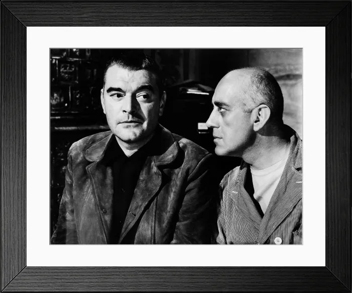 Framed Print : THE PRISONER, from left, Jack Hawkins, Alec Guinness, 1955