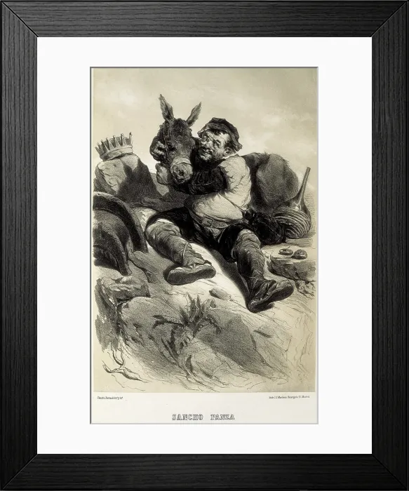 Framed Print : NANTEUIL, Celestin (1813-1873). Sancho Panza. 1856. Litography. SPAIN. Madrid. National Library. - CAGP / Iberfoto / Everett Collection (157840)**US SALES ONLY**