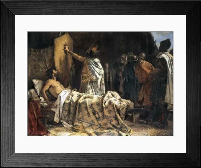 Framed Print : Wilfred 'the Hairy' (840-897). Death of the Count Wilfred the Hairy. Work by BEJAR Y NOVELLA, Pablo Antonio de (1869-1921). Oil on canvas