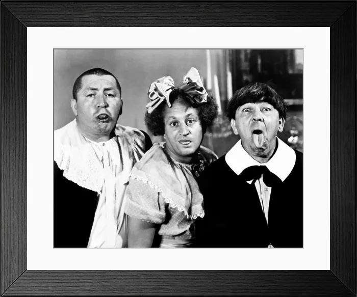 Framed Print : ALL THE WORLD'S A STOOGE, Curly Howard, Larry Fine, Moe Howard, 1941