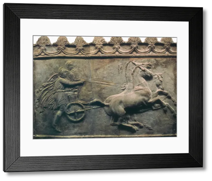 Framed Print : Paris kidnap Helen I-II century. Scene of the Iliad by Homer. Greek art. Relief on rock. UNITED KINGDOM. London. The British Museum