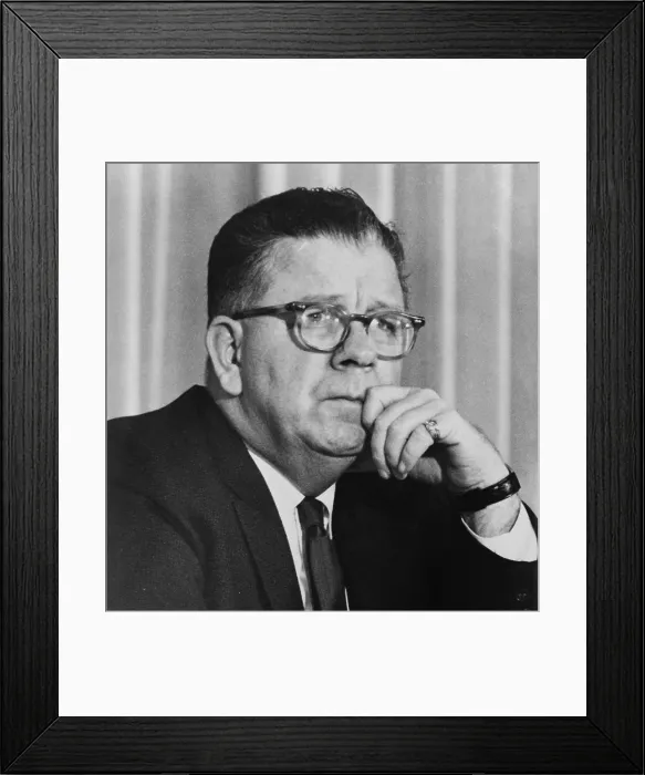 Framed Print : Frank Fitzsimmons (1908-1981), was president of the International Brotherhood of Teamsters from 1971 to 1981, succeeding Jimmy Hoffa Framed Print : Frank Fitzsimmons (1908-1981), was president of the International Brotherhood of Teamsters from 1971 to 1981, succeeding Jimmy Hoffa