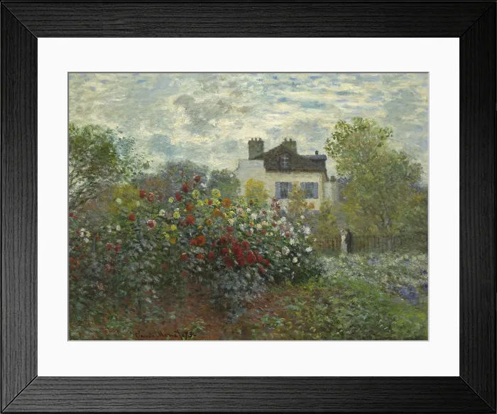 Framed Print : The Artist's Garden in Argenteuil, by Claude Monet, 1873, French impressionist painting, oil on canvas