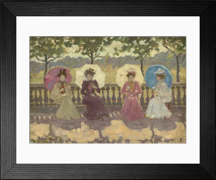Framed Print : In the Park, Paris, by Maurice Brazil Prendergast, 1891, American painting, oil on canvas
