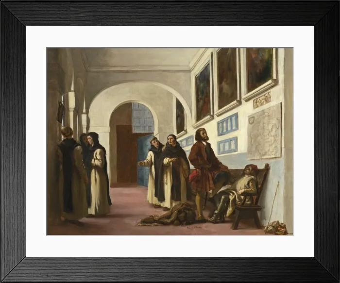 Framed Print : Christopher Columbus and His Son at La Rabida, by Eugene Delacroix, 1838, French painting, oil on canvas Framed Print : Christopher Columbus and His Son at La Rabida, by Eugene Delacroix, 1838, French painting, oil on canvas