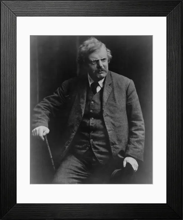 Framed Print : G. K. (Gilbert Keith) Chesterton (1874-1936) English writer known for his personal style as well as his writings on war, religion, and literature Framed Print : G. K. (Gilbert Keith) Chesterton (1874-1936) English writer known for his personal style as well as his writings on war, religion, and literature