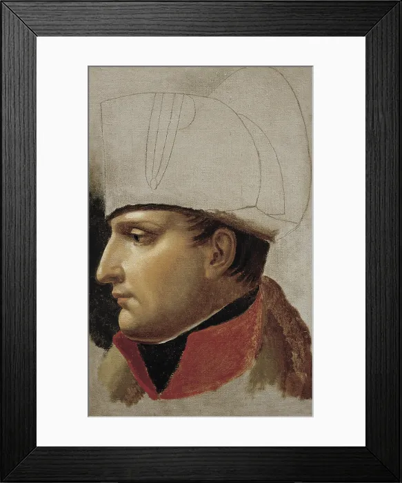 Framed Print : GIRODET-TRIOSON, Anne Louis Girodet de Roucy, called (1767-1824). Unfinished Portrait of Napoleon I. 1808. Work formerly attributed to Jacques Louis David. Oil on canvas. FRANCE