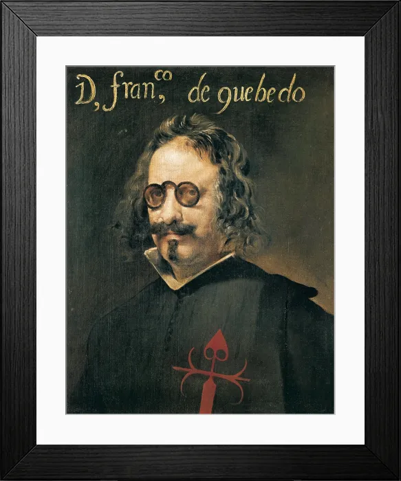 Framed Print : VELAZQUEZ, Diego Rodriguez de Silva (1599-1660). Don Francisco de Quevedo. 1623-1639. Baroque art. Oil on canvas. Private Collection