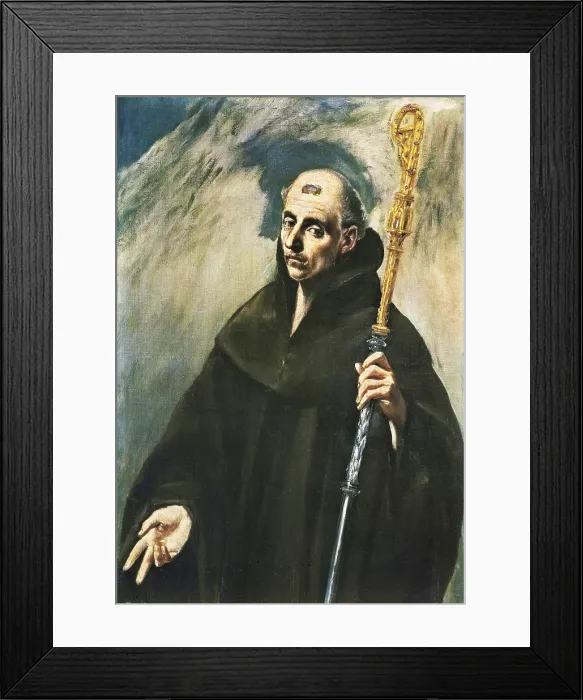 Framed Print : Greco, Domenikos Theotokopoulos, called El (1541-1614). Saint Benedict. 1577 - 1579. Mannerism art. Oil on canvas. SPAIN. Madrid. Prado Museum Framed Print : Greco, Domenikos Theotokopoulos, called El (1541-1614). Saint Benedict. 1577 - 1579. Mannerism art. Oil on canvas. SPAIN. Madrid. Prado Museum