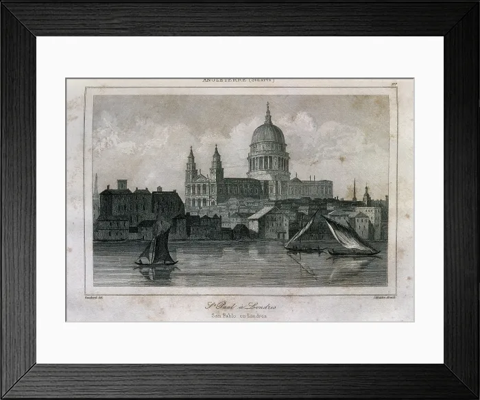 Framed Print : London. St. Paul's Cathedral (1844). Engraving. - Iberfoto / Everett Collection (246042)**US SALES ONLY**