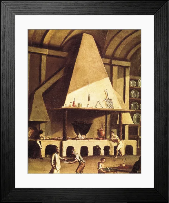Framed Print : Kitchen of the St. Martin's Charterhouse (Certosa di San Martino). 17th c. Painting. ITALY. Naples. San Martino National Museum Framed Print : Kitchen of the St. Martin's Charterhouse (Certosa di San Martino). 17th c. Painting. ITALY. Naples. San Martino National Museum