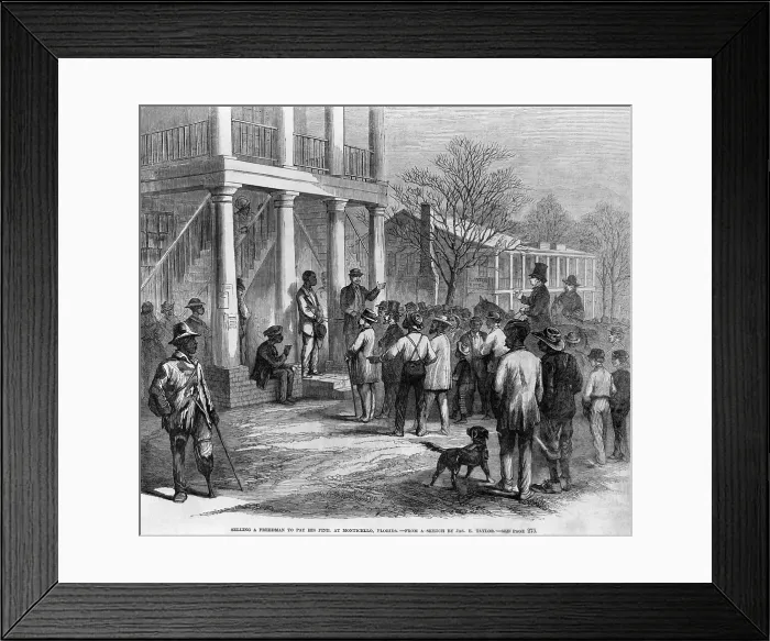 Framed Print : A freedman in Monticello, Florida was auctioned to pay a legal fine in 1867
