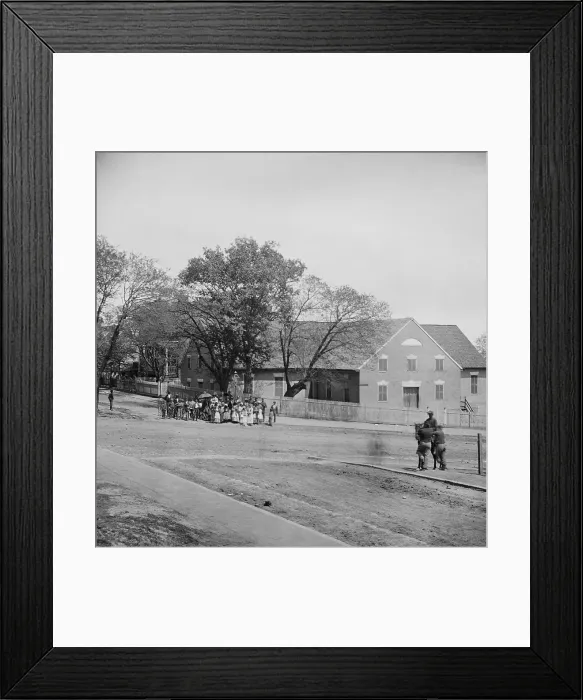Framed Print : African Americans standing in front of the First African Church on Broad Street in Richmond, Virginia, after the city was occupied taken by Union soldiers in 1865 Framed Print : African Americans standing in front of the First African Church on Broad Street in Richmond, Virginia, after the city was occupied taken by Union soldiers in 1865