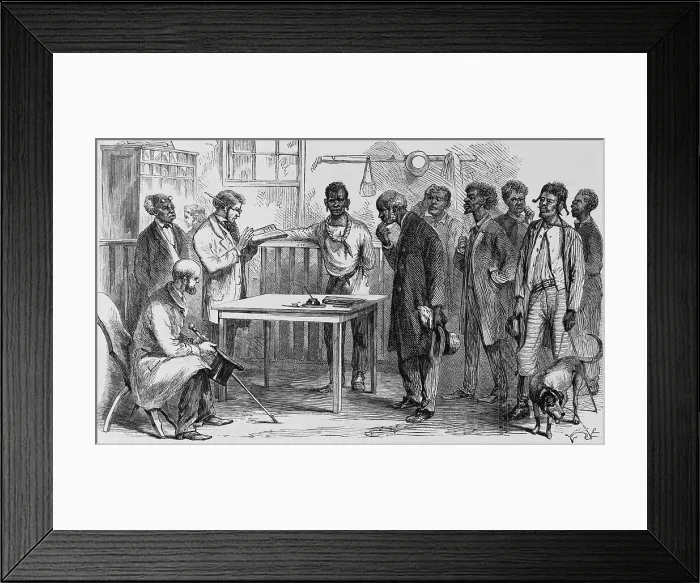Framed Print : Freedmen at a voter registration office, Macon, Georgia in 1867